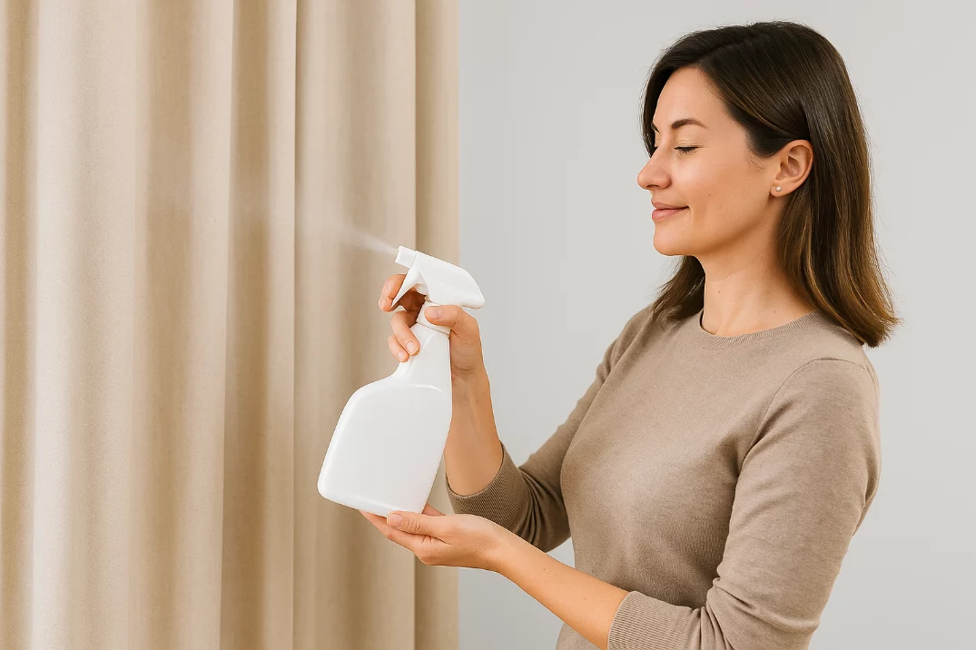Odour absorber for curtains and drapes