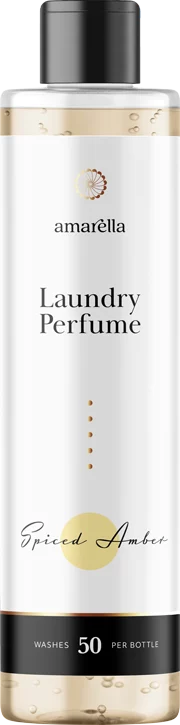 Amarella Spiced Amber laundry perfume, 250 ml bottle.