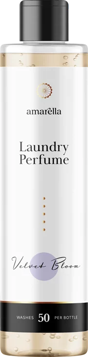 Amarella Velvet Bloom laundry perfume, 250 ml bottle.